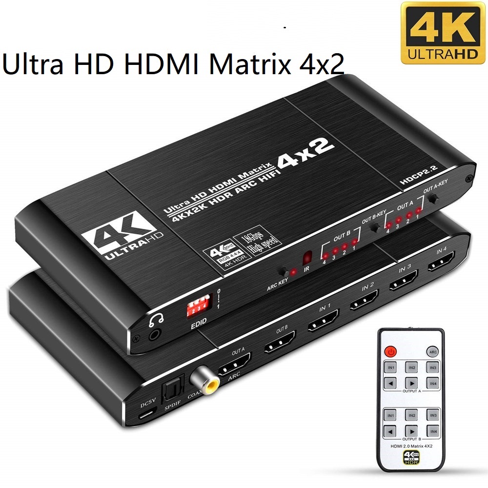 Hdmi Arc Cable - Hdmi-kompatibler 2,0 matrix schalter splitter 4x2