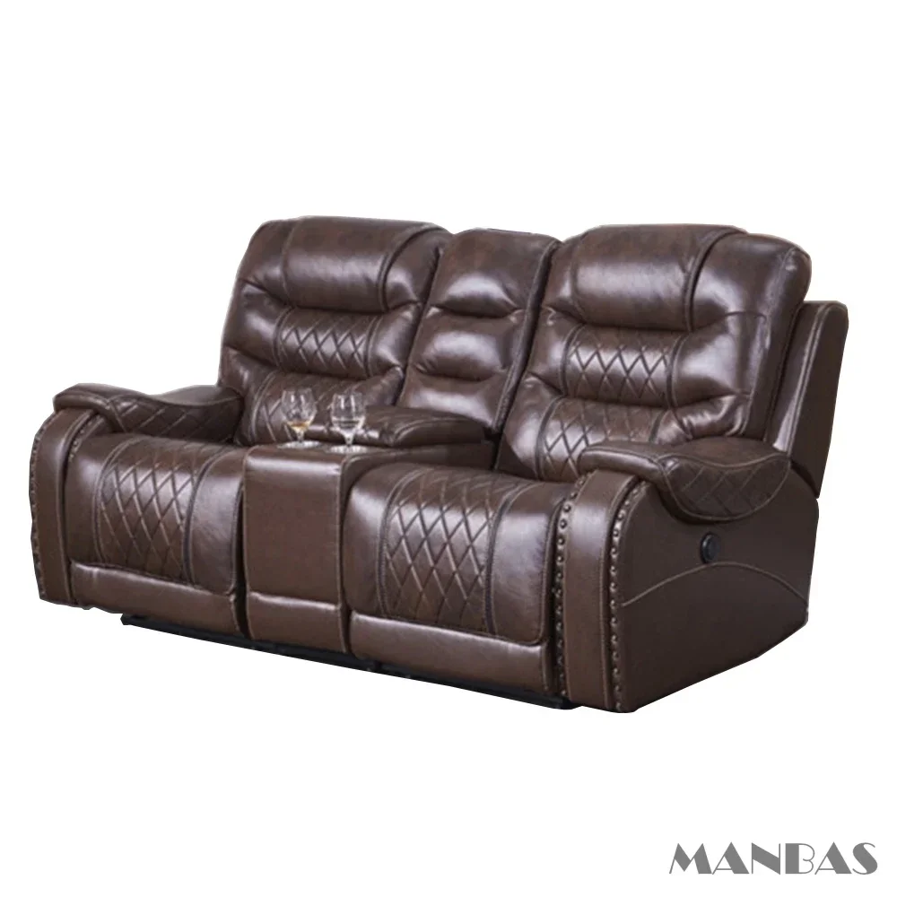 Home Cinema Couch - Minimalistisches, hochwertiges, elektrisches Liegesofa aus echtem