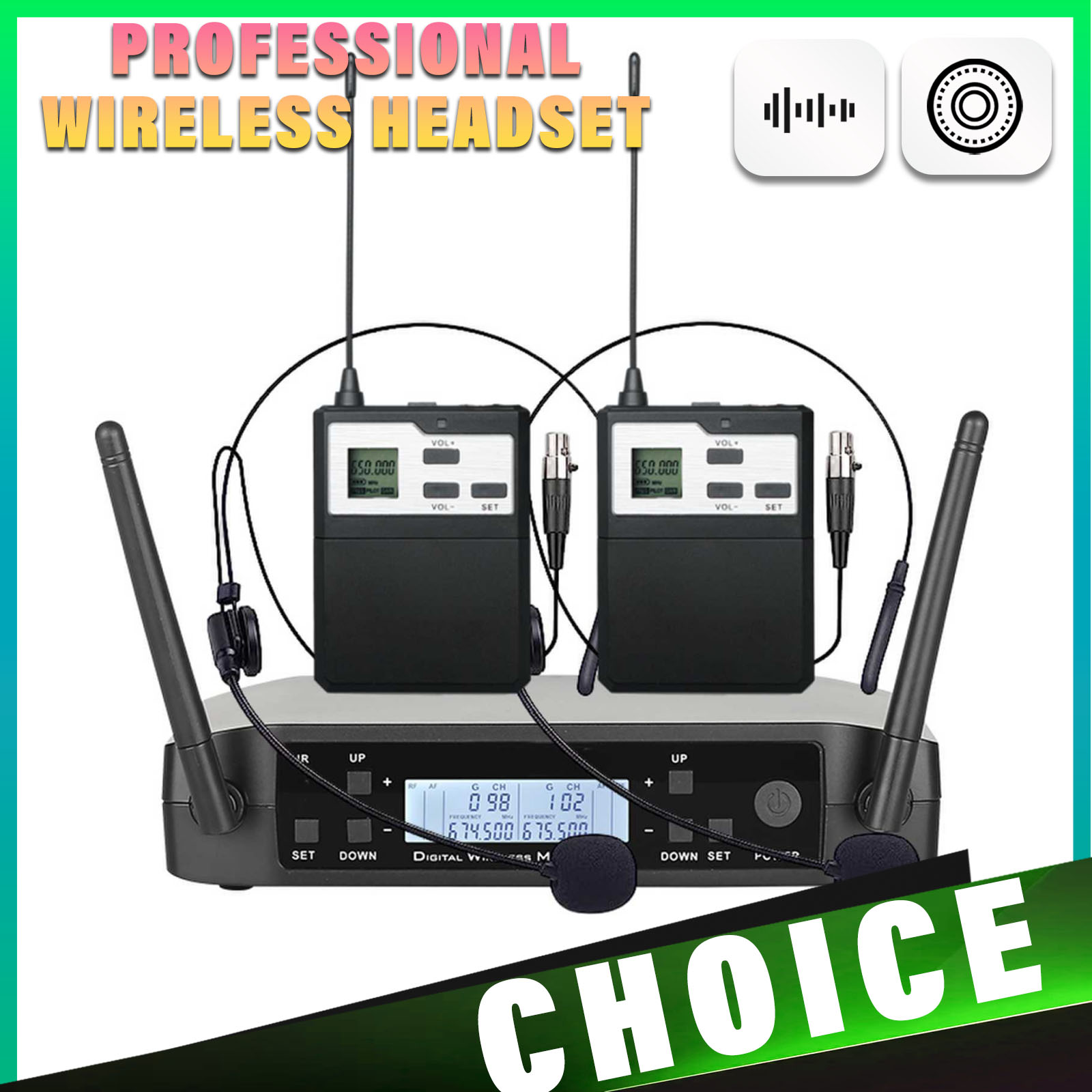 Shure Mic Sm58 - UHF-Funkkopfhörermikrofon mit 33 Fuß Übertragungsreichweite für