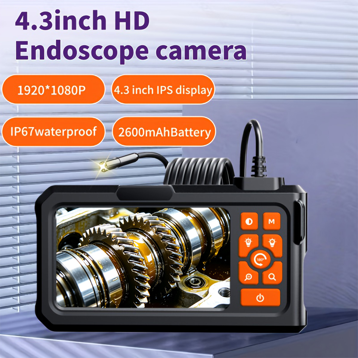 Home Cinema Hd - 4,3 Zoll IPS-Bildschirm Industrielles Endoskop-Kamera-Set 1080P