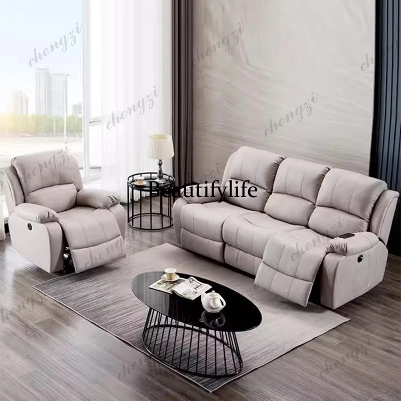 Home Cinema Couch - Echtes Leder Manuelles und Elektrisches Relaxsofa,
