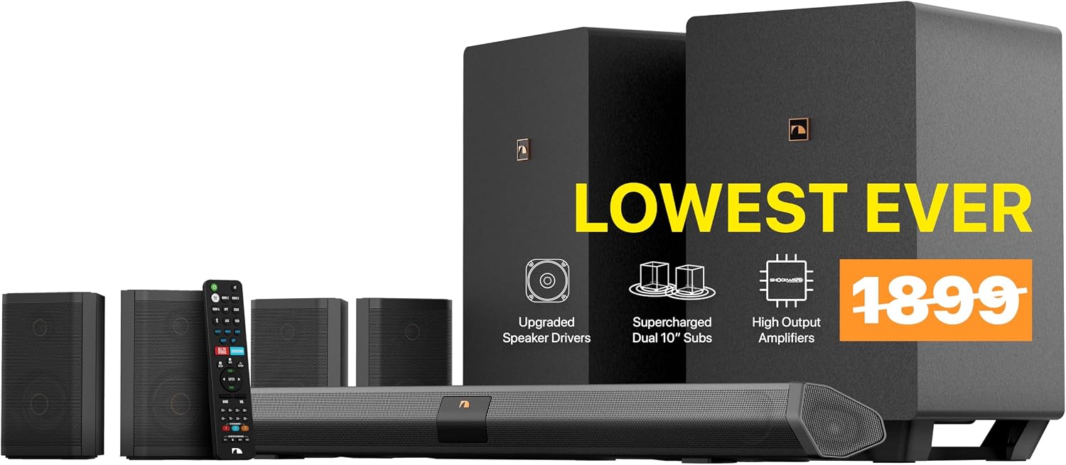 Home Cinema Dolby Atmos - Shockwafe 9.2.4 Dolby Atmos/DTSX Surround Soundbar-System