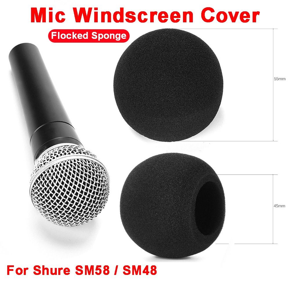 Shure Mic Sm58 - Ersatz-Mikrofon-Windschutzabdeckung Beflockter Schaumstoff Winddichter Mikrofon-Popfilter Popfilter-Abdeckung