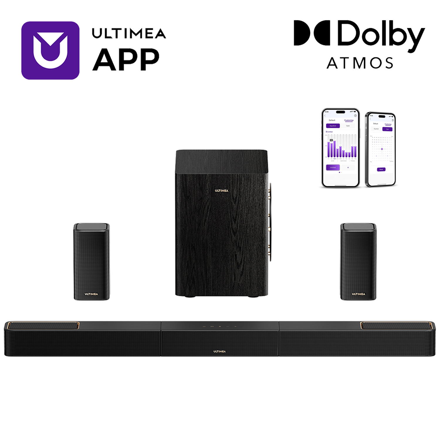 Home Cinema Dolby Atmos - ULTIMEA 5.1.2 Surround-Sound-System Soundbar für TV
