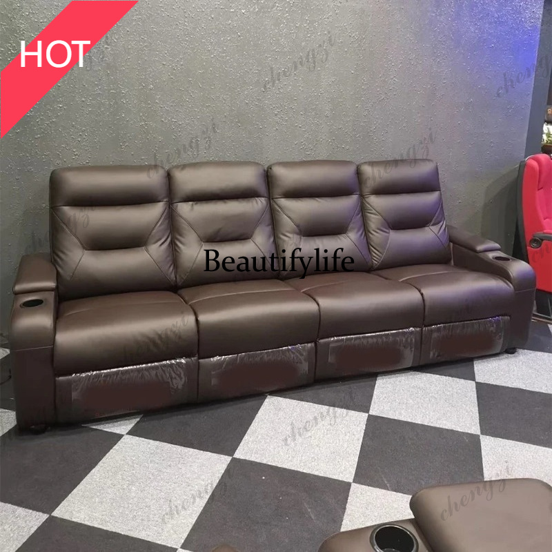 Home Cinema Couch - A49 Ledersofa-Set mit elektrisch verstellbaren Sitzen,