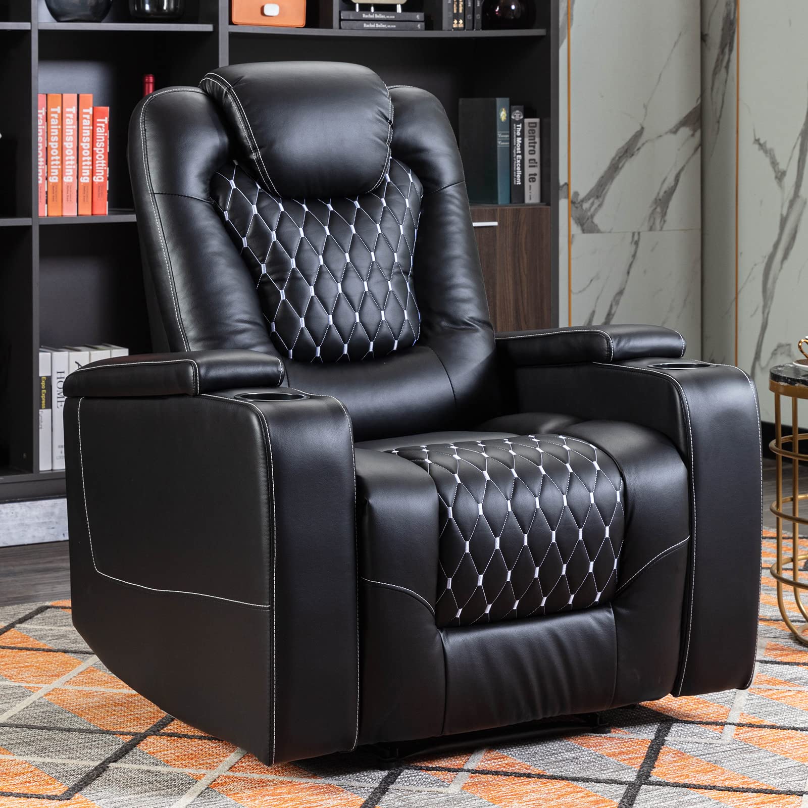 Home Cinema Couch - Elektrischer Liegestuhl mit USB-Anschlüssen und Getränkehaltern,