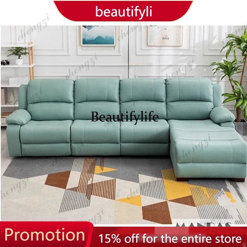 Home Cinema Couch - 01A Leder Manuelles Elektrisches Relaxsofa Theater