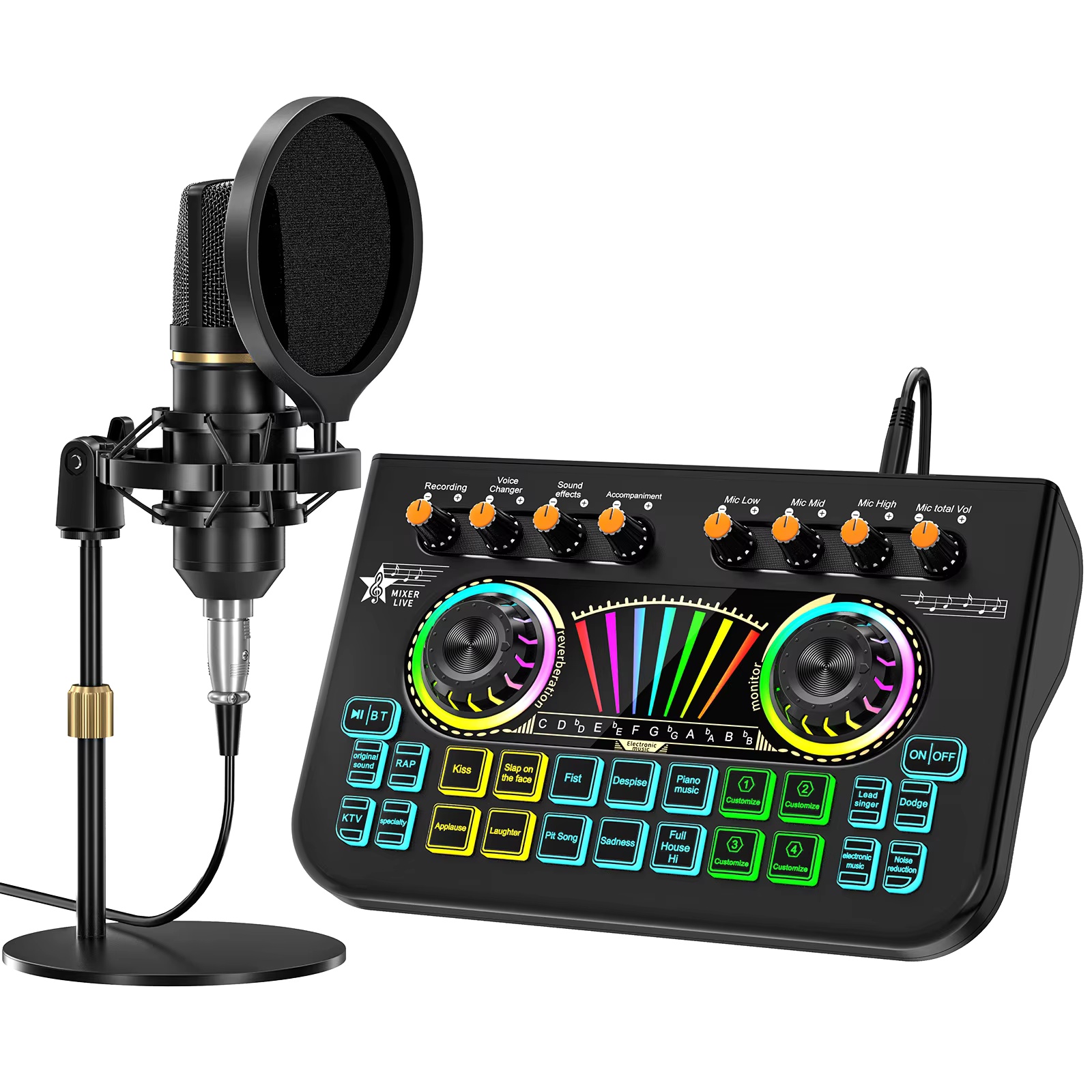 Shure Mic Sm58 - Tenlamp X3 BM800 Podcast-Mikrofon-Set mit 3,5-mm-Kondensatormikrofon,