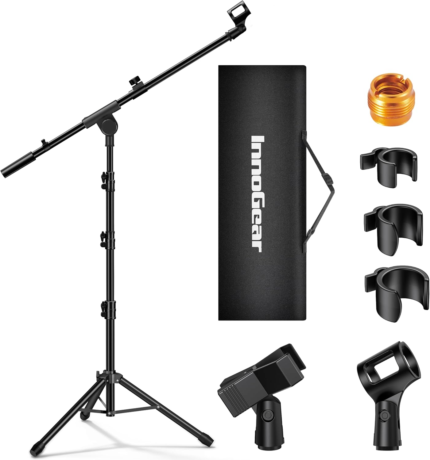 Shure Mic Sm58 - 2er-Pack Mikrofonständer mit Schwenkarm, Verstellbares Boden-Mikrofonstativ