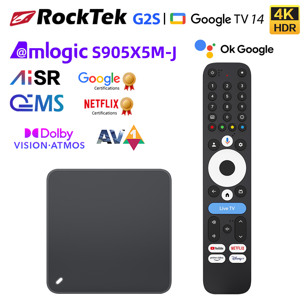 RockTek G2S UHD Google TV Box  – Home Cinema Dolby Atmos Bewertung und Preis