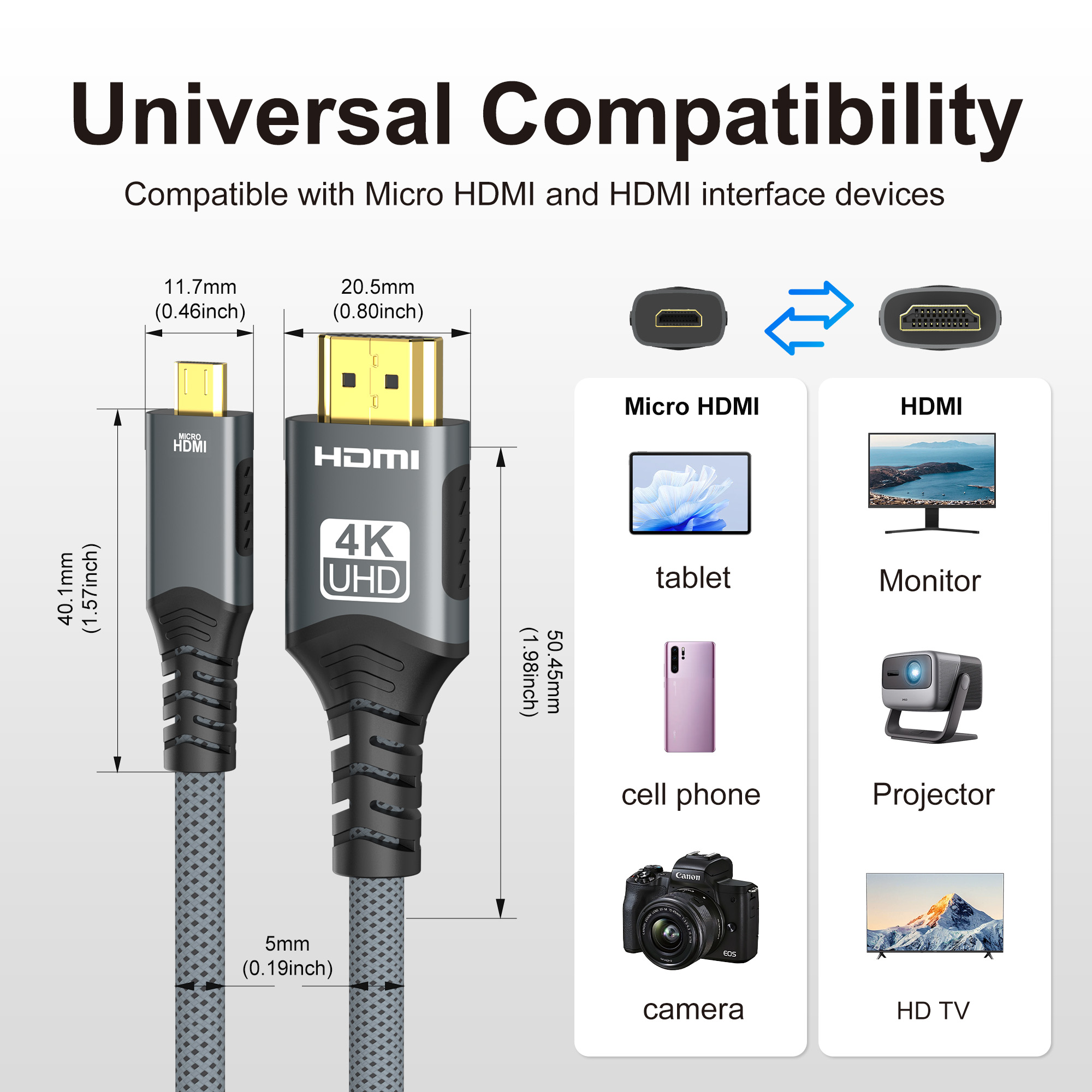 4K Micro HDMI-kompatibel zu HD – Hdmi Arc Cable Bewertung und Preis